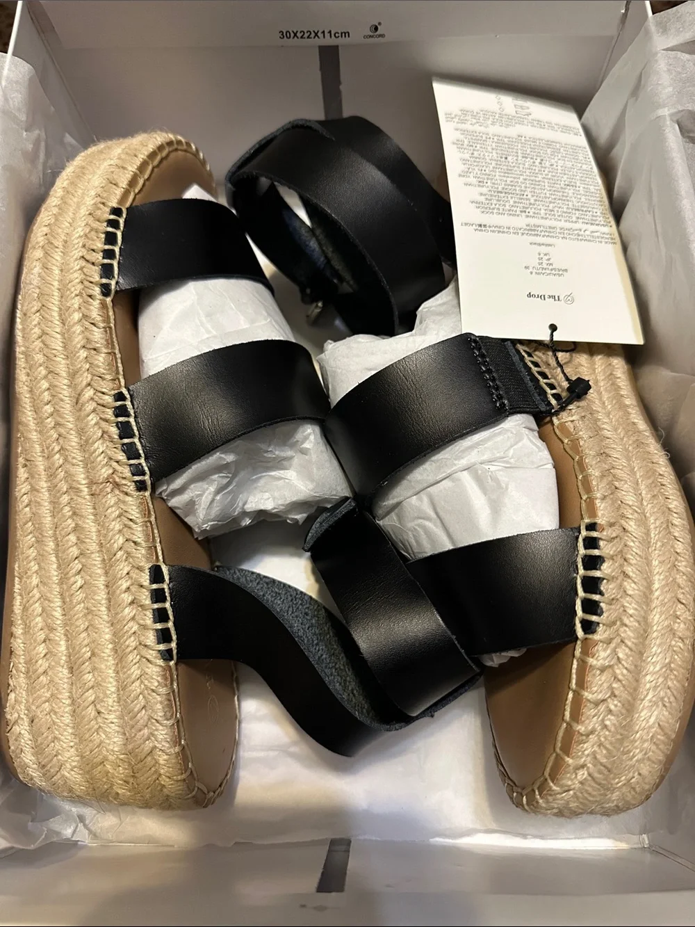 Women's Black Ankle-Strap Espadrille Platform Sandals